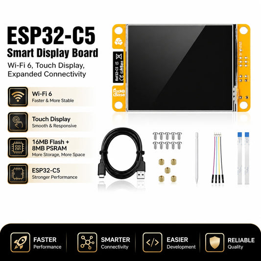 New ESP32 C5 CYD 2.8 inch Display USB Type C Wifi Touchscreen Bluetooth Dual-core Development Board 16MB FIash 8MB PSRAM