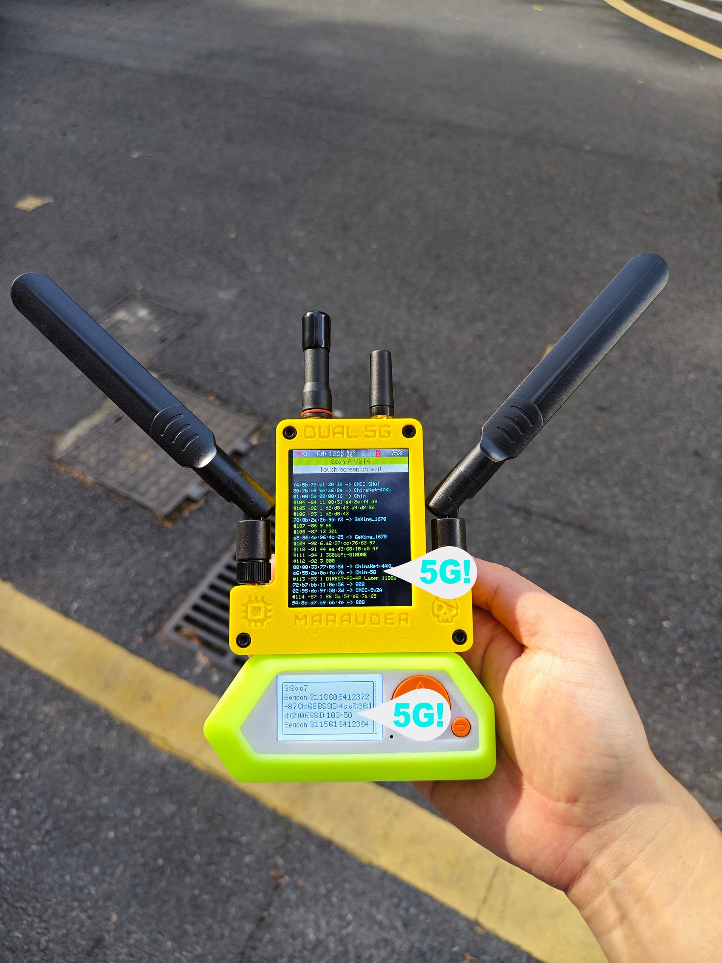 ESP32 Marauder V8 for Flipper Zero ESP32-C5 Dual Chip Dual Band 5G WiFi, Bluetooth , GPS, Supports 2.4G＆5G Signal Dual SD Card