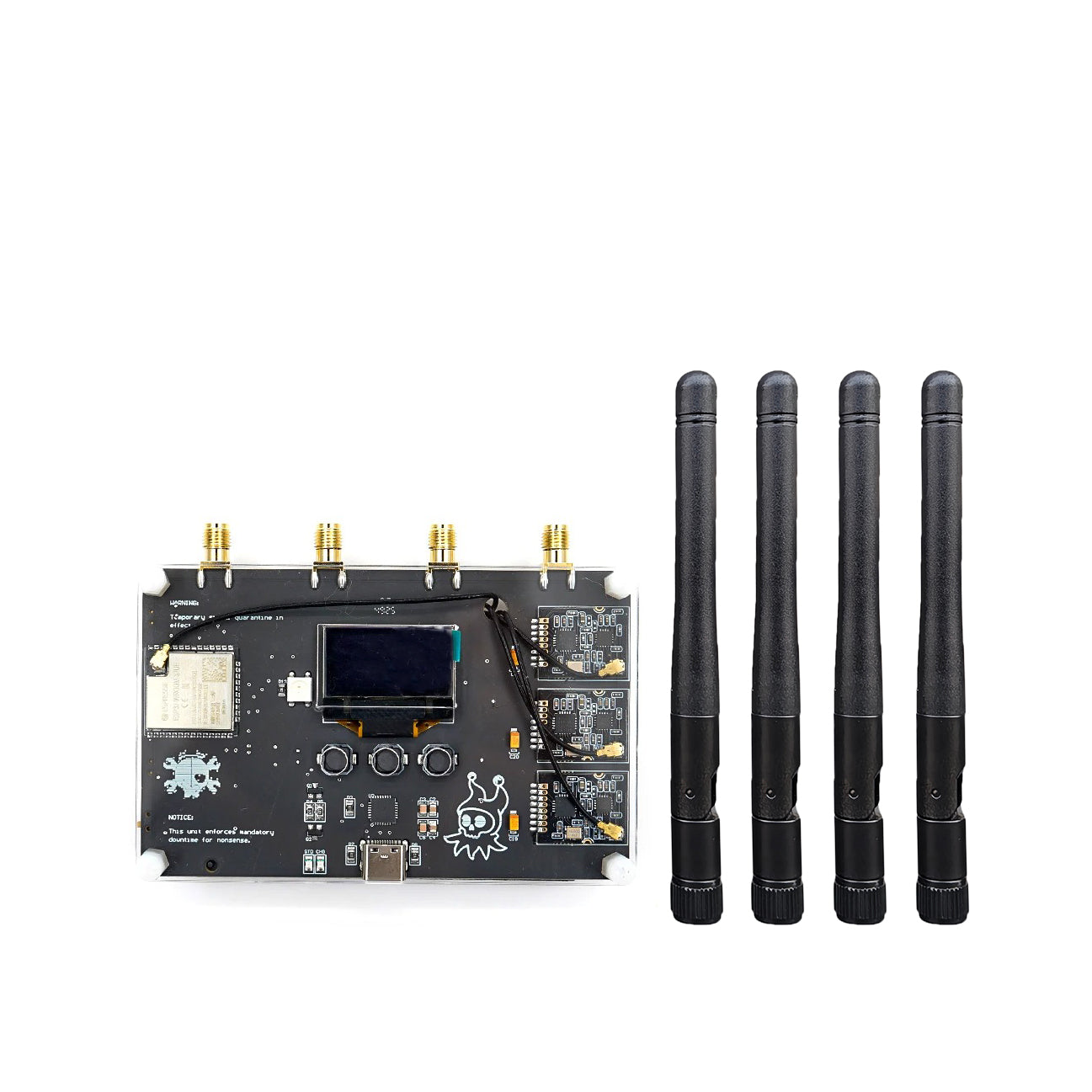 Finished RF CLOWN V2.0 ESP32 Wireless Security Tester Kit, 3 NRF24L01 BLE Bluetooth Analyzer, Pentesting Tool with OLED