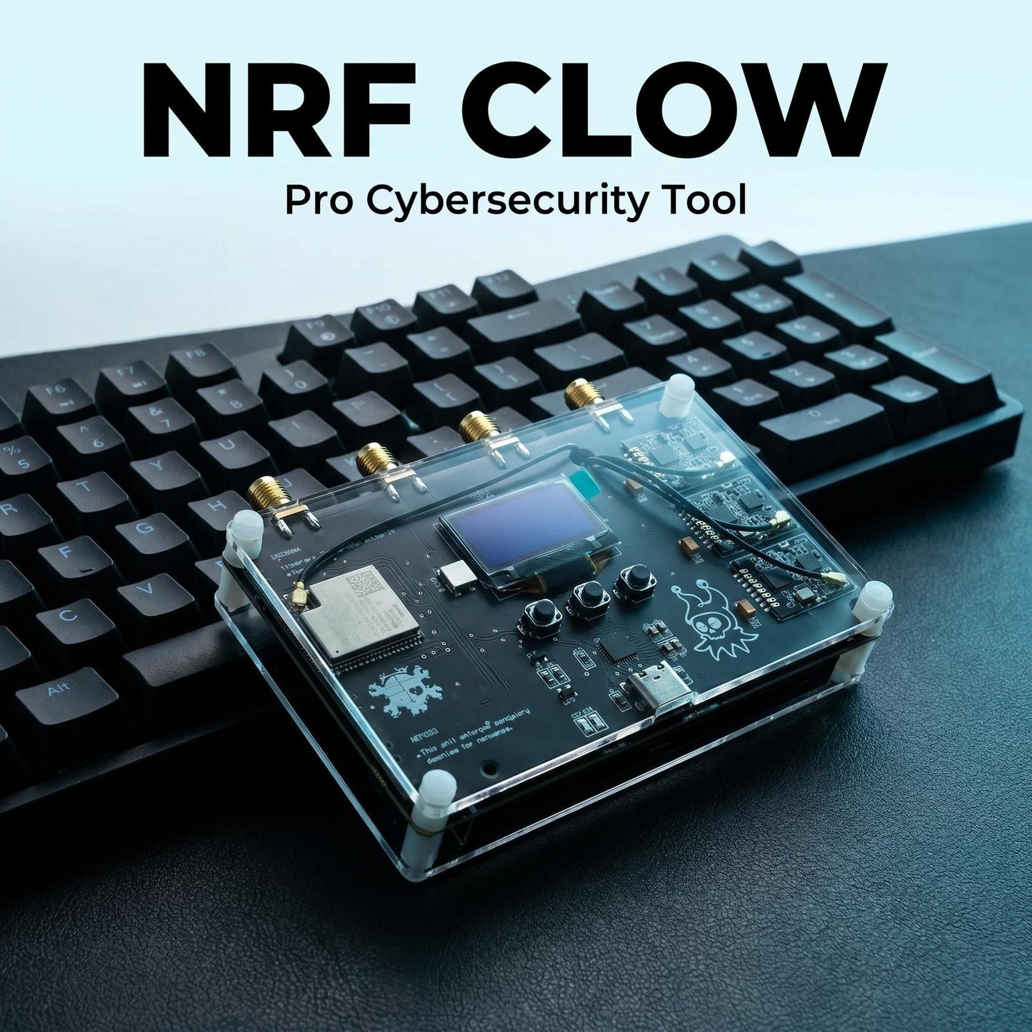 Finished RF CLOWN V2.0 ESP32 Wireless Security Tester Kit, 3 NRF24L01 BLE Bluetooth Analyzer, Pentesting Tool with OLED