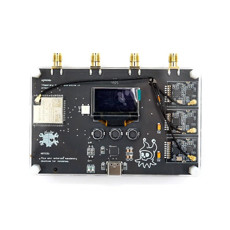 Finished RF CLOWN V2.0 ESP32 Wireless Security Tester Kit, 3 NRF24L01 BLE Bluetooth Analyzer, Pentesting Tool with OLED