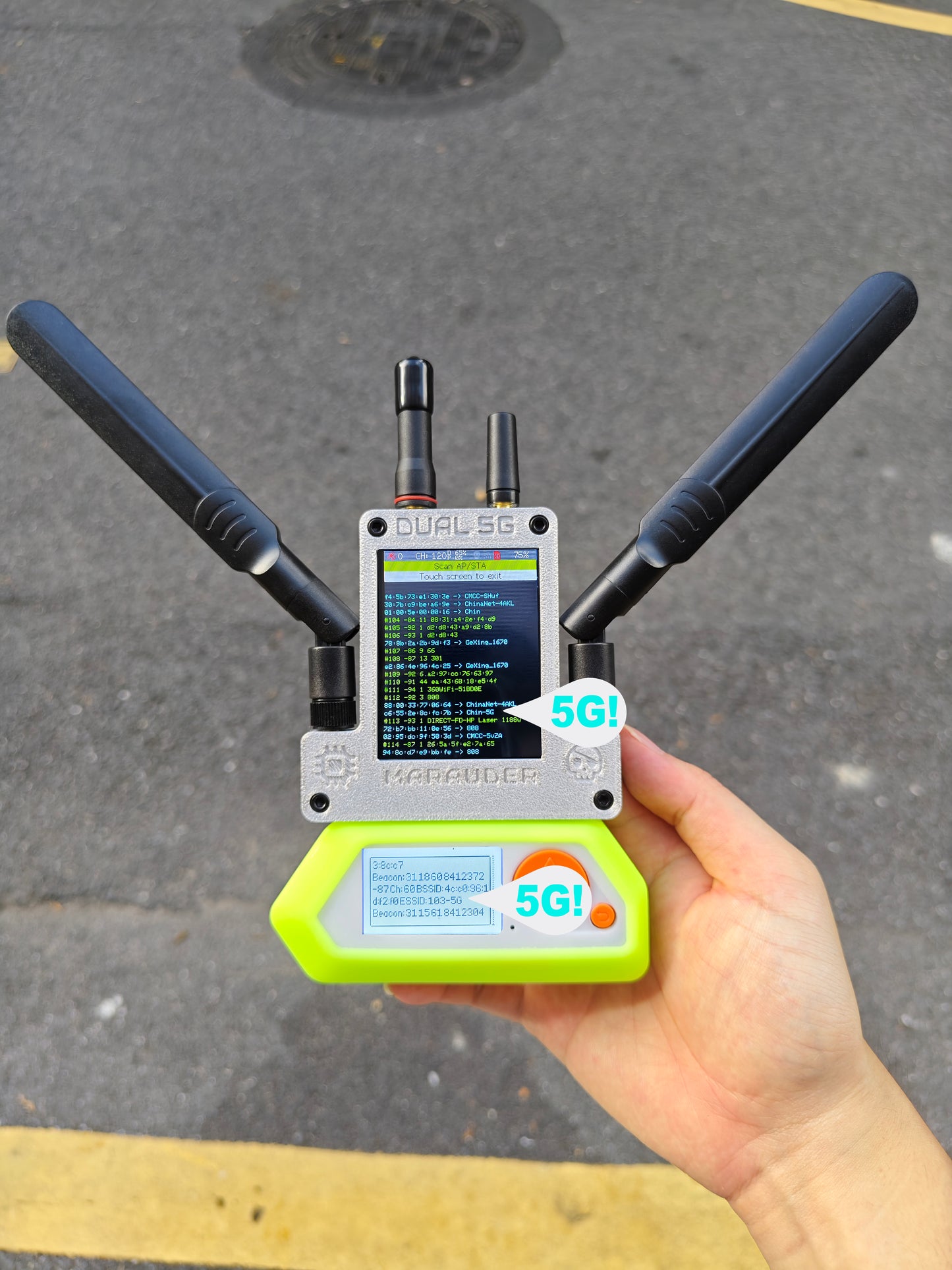 ESP32 Marauder V8 for Flipper Zero ESP32-C5 Dual Chip Dual Band 5G WiFi, Bluetooth , GPS, Supports 2.4G＆5G Signal Dual SD Card