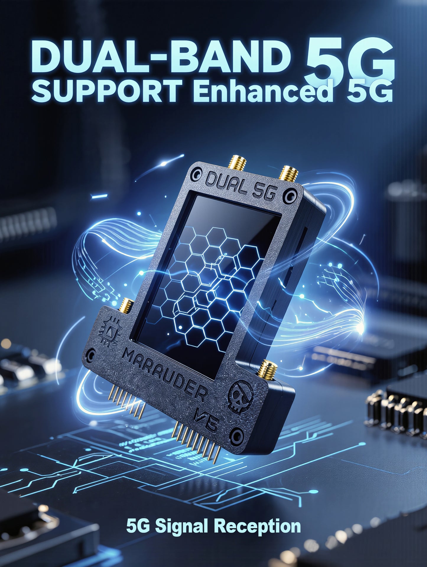 ESP32 Marauder V8 for Flipper Zero ESP32-C5 Dual Chip Dual Band 5G WiFi, Bluetooth , GPS, Supports 2.4G＆5G Signal Dual SD Card