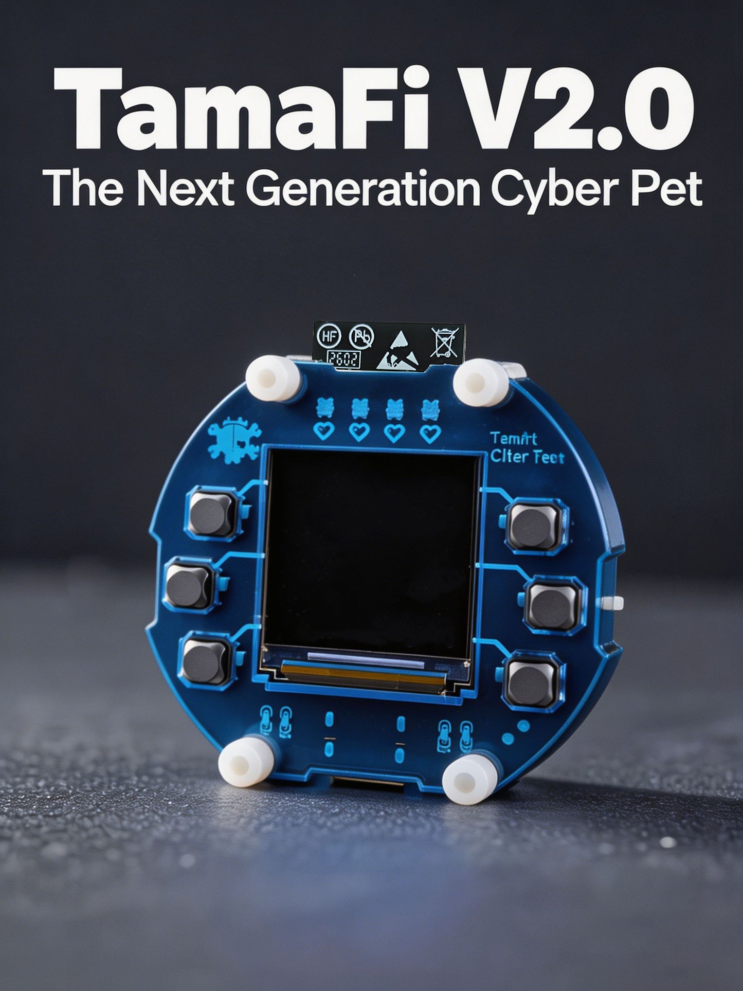 Finished TamaFi Smart Virtual Pet Firmware Version V2.0 ESP32-S3 WiFi Interactive virtual Electronic Pet