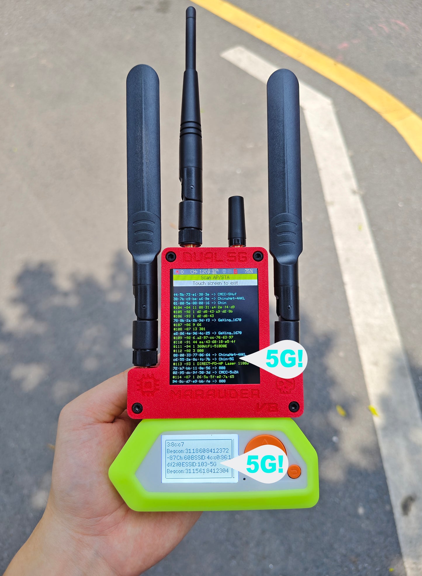 ESP32 Marauder V8 for Flipper Zero ESP32-C5 Dual Chip Dual Band 5G WiFi, Bluetooth , GPS, Supports 2.4G＆5G Signal Dual SD Card