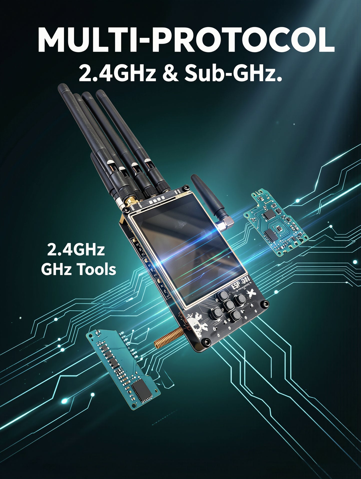 Latest ESP32DIV V2 Upgrade Kit with Enhanced Antenna, NRF24 CC1101 IoT Development,Wifi,Bluetooth,Signal Con,SubGHz