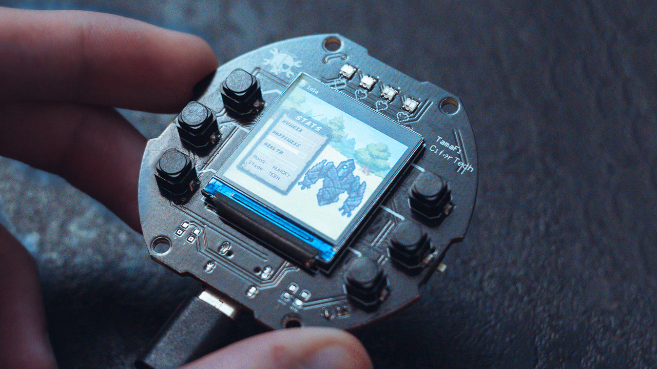 Finished TamaFi Smart Virtual Pet Firmware Version V2.0 ESP32-S3 WiFi Interactive virtual Electronic Pet